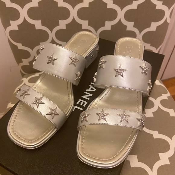 Chanel Silver Mule Sandals - Picture 3 of 8